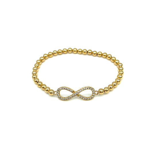 Gold Ball Stretch Bracelet | Infinity Link