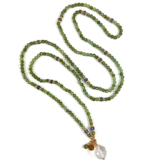 Long Beaded Gemstone Necklace | Taurus Birthstone
