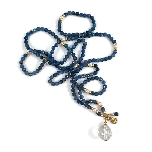 Long Beaded Gemstone Necklace | Virgo Birthstone